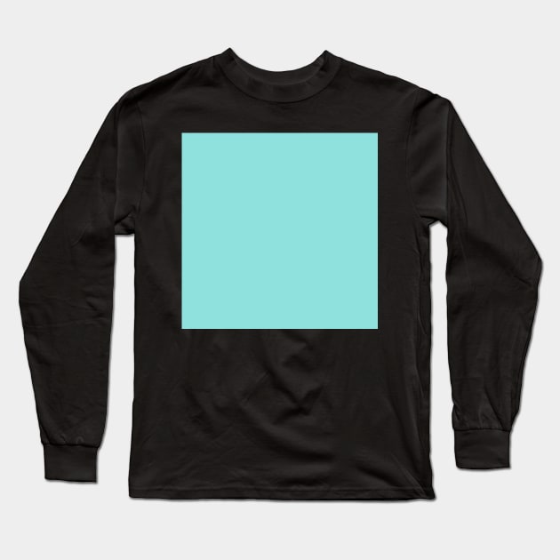 Back to School Solid Color: Cyan Blue Long Sleeve T-Shirt by JuneNostalgia